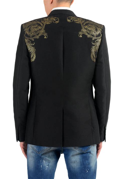 versace collection men's silk detailed blazer sport coat size 50